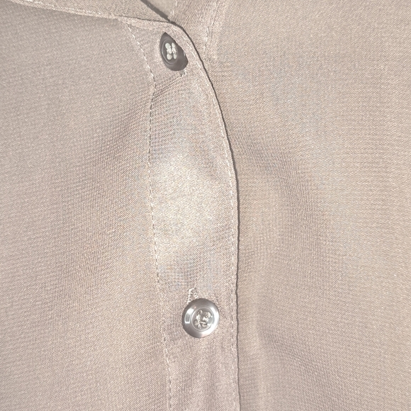 Studio Y Sheer Button Down Shirt Embellished Collar Gray Lavendar Size L #72 - Picture 5 of 11